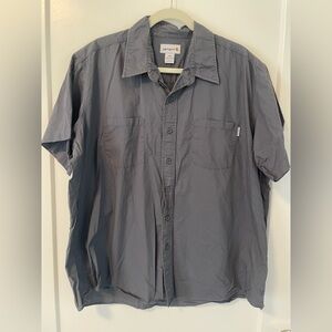 Carhartt Short-Sleeve Button Up Work Shirt - Gray, Size 2XL